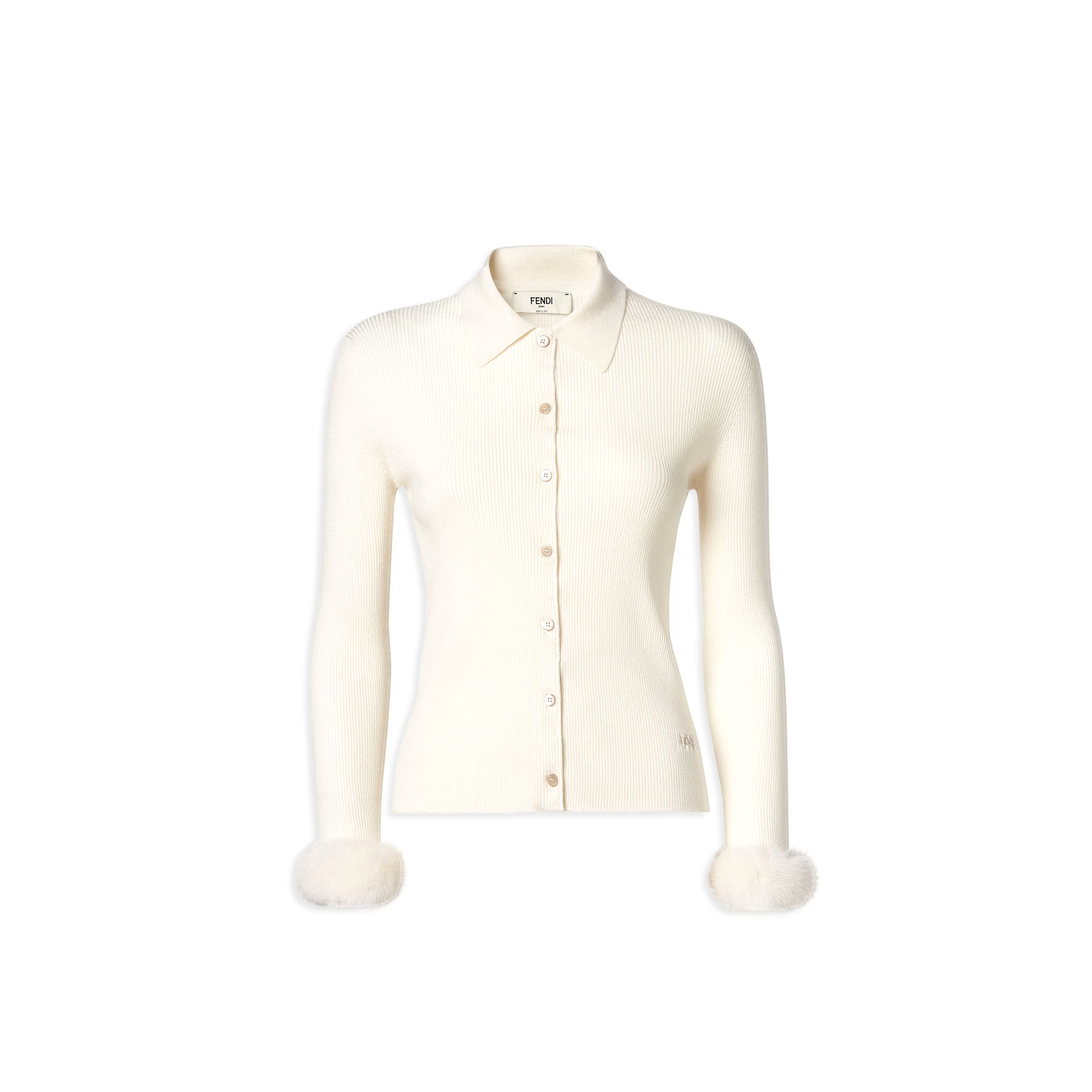 F**di cardigan white wool fze558aw4af0hwa